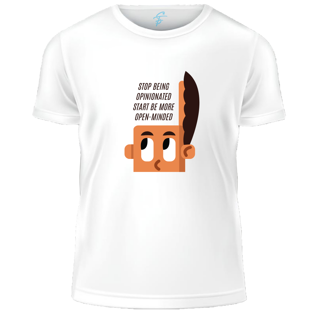 Open-Minded Quote Graphic T-Shirt, 100% Cotton, Summer Collection